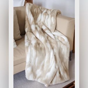 Faux Fur Throw Blanket NWT